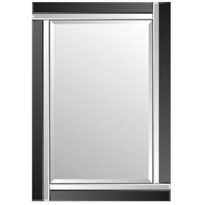 MirrorOutlet Milton Manor Black and Mirror Bevelled Edge Venetian Mirror 2ft4 x 3ft4 (70cm x 100cm), Frameless MirrorOutlet Milton Manor Black and Mirror Bevelled Edge Venetian Mirror 2ft4 x 3ft4 (70cm x 100cm), Frameless