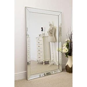 MirrorOutlet Milton Manor Bevelled Large Leaner Modern Wall Mounted Mirror 172 x 111cm 5ft8 x 3ft8, Silver, GL348-M MirrorOutlet Milton Manor Bevelled Large Leaner Modern Wall Mounted Mirror 172 x 111cm 5ft8 x 3ft8, Silver, GL348-M