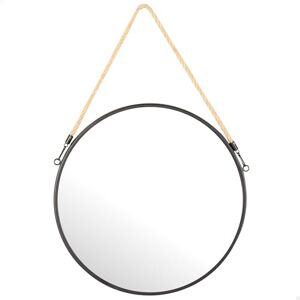 AKTIVE MAX Home Round Wall Mirror D55, Decorative Rope, Metal Frame, Glass, Black Metal Mirror, Easy Fixing (Screws Not Included), Ideal for Bathrooms, Bedrooms (18446) AKTIVE MAX Home Round Wall Mirror D55, Decorative Rope, Metal Frame, Glass, Black Metal Mirror, Easy Fixing (Screws Not Included), Ideal for Bathrooms, Bedrooms (18446)