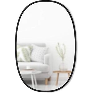 Umbra Hub 24 x 36” Oval Wall Mirror With Rubber Frame, Modern Room Decor for Entryways, Washrooms, Living Rooms and More, Black Umbra Hub 24 x 36” Oval Wall Mirror With Rubber Frame, Modern Room Decor for Entryways, Washrooms, Living Rooms and More, Black