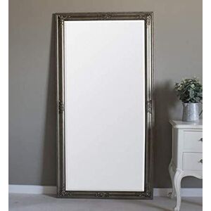 Barcelona Trading Churchill Champagne Silver Large Shabby Chic Antique Full Length leaner Floor Mirror 63"x29", Wood,GL324-1 Barcelona Trading Churchill Champagne Silver Large Shabby Chic Antique Full Length leaner Floor Mirror 63"x29", Wood,GL324-1