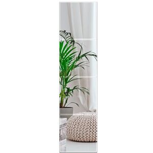 PETAFLOP Full Length Mirror Tiles, 4PCS 28x28 cm Self Adhesive Glass Mirrors for Home Gym Bedroom Living Room Dorm, Silver PETAFLOP Full Length Mirror Tiles, 4PCS 28x28 cm Self Adhesive Glass Mirrors for Home Gym Bedroom Living Room Dorm, Silver