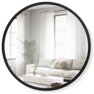 Umbra Hub 24” Round Wall Mirror With Rubber Frame, Modern Room Decor for Entryways, Washrooms, Living Rooms and More, Black Umbra Hub 24” Round Wall Mirror With Rubber Frame, Modern Room Decor for Entryways, Washrooms, Living Rooms and More, Black