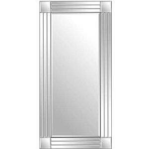 Mirror Large Triple Silver Bevelled Modern All Glass Wall 5Ft8 X 2Ft9 (174cm X 85cm), frameless, YC064-1 Mirror Large Triple Silver Bevelled Modern All Glass Wall 5Ft8 X 2Ft9 (174cm X 85cm), frameless, YC064-1