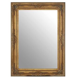 Premier Housewares Wall Mirror/Mirrors For Garden/Bathroom/Living Room With Carving Rectangular Frame/Gold Finish Wall Mounted Mirrors W83 X D8 X H113cm. Premier Housewares Wall Mirror/Mirrors For Garden/Bathroom/Living Room With Carving Rectangular Frame/Gold Finish Wall Mounted Mirrors W83 X D8 X H113cm.