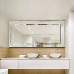 MirrorOutlet Large Bevelled Modern Bathroom Wall Mirror 5Ft8 X 2Ft9 174cm X 85cm MirrorOutlet Large Bevelled Modern Bathroom Wall Mirror 5Ft8 X 2Ft9 174cm X 85cm