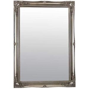 Mirror 3Ft6 X 2Ft6 106cm X 76cm Large Silver Antique Ornate Design Big Wall New, 107x76 Mirror 3Ft6 X 2Ft6 106cm X 76cm Large Silver Antique Ornate Design Big Wall New, 107x76