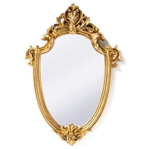 Funerom Vintage 11.6¡Á9 inch Decorative Wall Mirror Gold Shield Shape Funerom Vintage 11.6¡Á9 inch Decorative Wall Mirror Gold Shield Shape