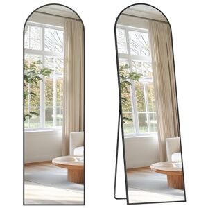 SONGMICS Full Length Mirror, 150 x 40 cm, Arched Full Body Mirror with Stand, Aluminium Alloy Frame, Tempered Glass, for Bedroom, Living Room, Cloakroom, Ink Black LFM035B01 SONGMICS Full Length Mirror, 150 x 40 cm, Arched Full Body Mirror with Stand, Aluminium Alloy Frame, Tempered Glass, for Bedroom, Living Room, Cloakroom, Ink Black LFM035B01
