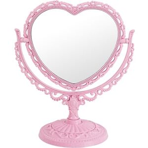 XPXKJ 7-Inch Heart-Shaped Tabletop Vanity Mirror With 3X Magnification Vintage Beauty Mirror for Bathroom, Bedroom Dressing (Pink) XPXKJ 7-Inch Heart-Shaped Tabletop Vanity Mirror With 3X Magnification Vintage Beauty Mirror for Bathroom, Bedroom Dressing (Pink)