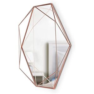 Umbra Prisma Modern Geometric Shaped Oval Mirror Wall Decor for Bedroom, Bathroom, Living, Dining Room, 22x17In, Copper Umbra Prisma Modern Geometric Shaped Oval Mirror Wall Decor for Bedroom, Bathroom, Living, Dining Room, 22x17In, Copper