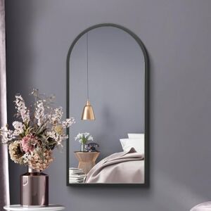 MirrorOutlet Arched Modern Black Large Arched Metal Modern Wall Mirror: (80CM X 40CM) Suitable for Bedroom, Living Room, Dressing Room, and Living spaces. MirrorOutlet Arched Modern Black Large Arched Metal Modern Wall Mirror: (80CM X 40CM) Suitable for Bedroom, Living Room, Dressing Room, and Living spaces.