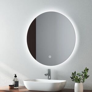 EMKE Round Bathroom Mirror with Led Lights, 600mm Wall Mounted Vanity Mirror with Touch, Demister and Memory Dimmable, Illuminated Bathroom Mirror with Cool White Light EMKE Round Bathroom Mirror with Led Lights, 600mm Wall Mounted Vanity Mirror with Touch, Demister and Memory Dimmable, Illuminated Bathroom Mirror with Cool White Light
