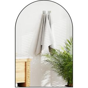 HOMCOM Arch Bathroom Mirror, 60 x 90cm Steel Framed Wall Mirror, Decorative Mirror for Bedroom, Living Room, Entryway, Black HOMCOM Arch Bathroom Mirror, 60 x 90cm Steel Framed Wall Mirror, Decorative Mirror for Bedroom, Living Room, Entryway, Black