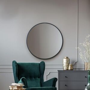 MirrorOutlet Stylish Round Circular Black Metal Framed Mirror – Modern Circular Wall Mirror: 80cm diameter MirrorOutlet Stylish Round Circular Black Metal Framed Mirror – Modern Circular Wall Mirror: 80cm diameter
