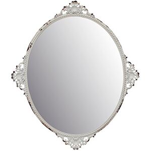 Stonebriar Decorative 11.7" x 10" Oval Antique White Metal Accent Wall Mirror with Attached Hanger, Country Rustic Decor for the Living Room, Bedroom, Bathroom, Hallway, and Entryway Stonebriar Decorative 11.7" x 10" Oval Antique White Metal Accent Wall Mirror with Attached Hanger, Country Rustic Decor for the Living Room, Bedroom, Bathroom, Hallway, and Entryway