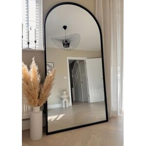 MirrorOutlet Elegant Black Arched Wall Mirror Large 180 x 90cm Framed Oversized Mirror Modern Arch Design for Living Room MirrorOutlet Elegant Black Arched Wall Mirror Large 180 x 90cm Framed Oversized Mirror Modern Arch Design for Living Room