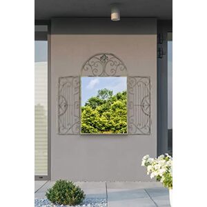 MirrorOutlet Large Metal Rustic Arched Shaped Window Garden Outdoor Mirror Opening 102cm X 61cm, Champagne Silver, GM080 MirrorOutlet Large Metal Rustic Arched Shaped Window Garden Outdoor Mirror Opening 102cm X 61cm, Champagne Silver, GM080
