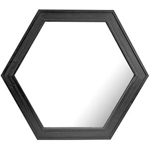 Stonebriar Decorative 24" Hexagon Hanging Wall Mirror with Black Painted Wood Frame and Attached Hanging Bracket Stonebriar Decorative 24" Hexagon Hanging Wall Mirror with Black Painted Wood Frame and Attached Hanging Bracket