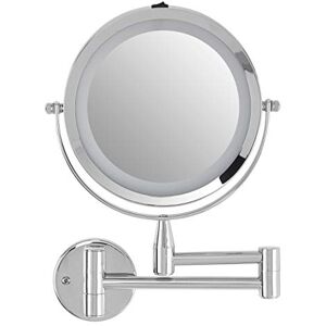 Premier Housewares Extendable LED Wall Mirror, Bathroom, Shaving, Chrome Iron Premier Housewares Extendable LED Wall Mirror, Bathroom, Shaving, Chrome Iron