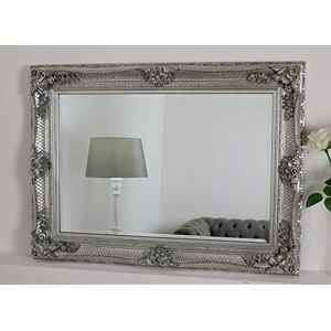 Mirror Abbey Silver Shabby Chic Rectangle Antique Framed Wall (44"x32"), Wood,GL104-3 Mirror Abbey Silver Shabby Chic Rectangle Antique Framed Wall (44"x32"), Wood,GL104-3