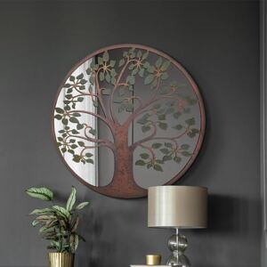MirrorOutlet The Kirkby Rustic Metal Framed Round Colour Tree of Life Decorative Wall Mirror 24" X 24" (60CM X 60CM) Glass Mirror with Black All weather Backing. MirrorOutlet The Kirkby Rustic Metal Framed Round Colour Tree of Life Decorative Wall Mirror 24" X 24" (60CM X 60CM) Glass Mirror with Black All weather Backing.