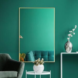 MirrorOutlet Modern gold Aluminum Metal Wall Mirror: 90 x 60cm – Sleek, Modern Design for Home, Bathroom or Office Durable Frame, High-Definition Glass, Easy to Mount MirrorOutlet Modern gold Aluminum Metal Wall Mirror: 90 x 60cm – Sleek, Modern Design for Home, Bathroom or Office Durable Frame, High-Definition Glass, Easy to Mount