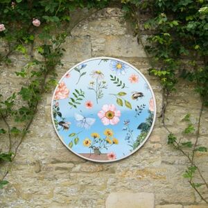 MirrorOutlet The Typis White Metal Frame Edged Modern Round Circular Edge Garden Wall Mirror With Colour Flower Printed Decal 31"x31" (80CM X 80CM) Silver Mirror Glass with White Frame MirrorOutlet The Typis White Metal Frame Edged Modern Round Circular Edge Garden Wall Mirror With Colour Flower Printed Decal 31"x31" (80CM X 80CM) Silver Mirror Glass with White Frame