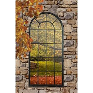 MirrorOutlet Milton manor Black Multi Panel Arched Window Garden Outdoor Mirror 4ft7 x 2ft2 147cm x 65cm, GMA017-M, Frameless MirrorOutlet Milton manor Black Multi Panel Arched Window Garden Outdoor Mirror 4ft7 x 2ft2 147cm x 65cm, GMA017-M, Frameless