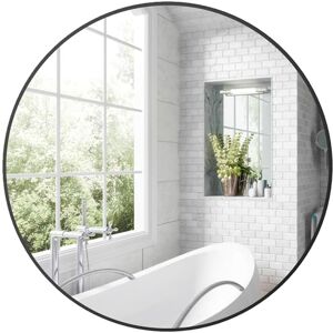 HOMCOM Round Bathroom Mirror, 70 x 70cm Steel Framed Wall Mirror, Decorative Mirror for Bedroom, Living Room, Entryway, Black HOMCOM Round Bathroom Mirror, 70 x 70cm Steel Framed Wall Mirror, Decorative Mirror for Bedroom, Living Room, Entryway, Black