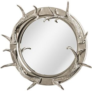 Premier Housewares Complements Wall Mirror with Antler Design, Silver Premier Housewares Complements Wall Mirror with Antler Design, Silver