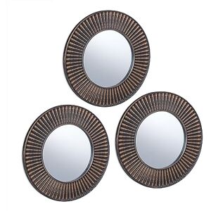 Relaxdays Set of 3 Sun Mirrors, Round, Decorative, Ø 25 cm, Wall Mounted, Plastic Frame, Lounge & Hallway, Gold/Black Relaxdays Set of 3 Sun Mirrors, Round, Decorative, Ø 25 cm, Wall Mounted, Plastic Frame, Lounge & Hallway, Gold/Black