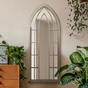 MirrorOutlet The Somerley Rustic Framed Arched Gothic Window Style Leaner Wall Mirror 59" X 24" (149CM X 61CM) Stone Colour MirrorOutlet The Somerley Rustic Framed Arched Gothic Window Style Leaner Wall Mirror 59" X 24" (149CM X 61CM) Stone Colour