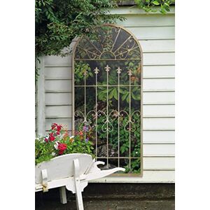 MirrorOutlet New Large Gothic Designed Arched Stone Coloured Outside Garden Wall Mirror, Ivory, 5ft3x 2ft6 190cm X 75cm MirrorOutlet New Large Gothic Designed Arched Stone Coloured Outside Garden Wall Mirror, Ivory, 5ft3x 2ft6 190cm X 75cm