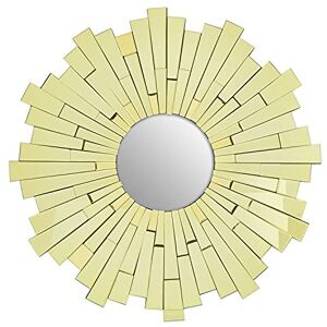 Premier Housewares Wall Mirror Bathroom/Bedroom/Hallway Wall Mounted Mirrors With Matte Gold Finish/Minimalistic Round Mirrors For Living Room 4 x 102 x 102 Premier Housewares Wall Mirror Bathroom/Bedroom/Hallway Wall Mounted Mirrors With Matte Gold Finish/Minimalistic Round Mirrors For Living Room 4 x 102 x 102