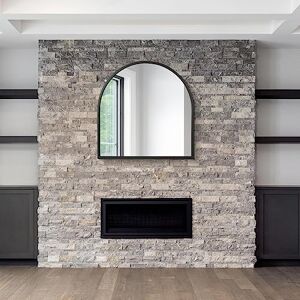 MirrorOutlet Arched Modern Black Large Arched Metal Modern Wall Mirror: 100 x 100cm Suitable for Bedroom, Living Room, Dressing Room, and Living spaces. MirrorOutlet Arched Modern Black Large Arched Metal Modern Wall Mirror: 100 x 100cm Suitable for Bedroom, Living Room, Dressing Room, and Living spaces.