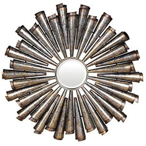 Premier Housewares Tribeca Round Wall Mirror, Silver/Distressed Finish Premier Housewares Tribeca Round Wall Mirror, Silver/Distressed Finish