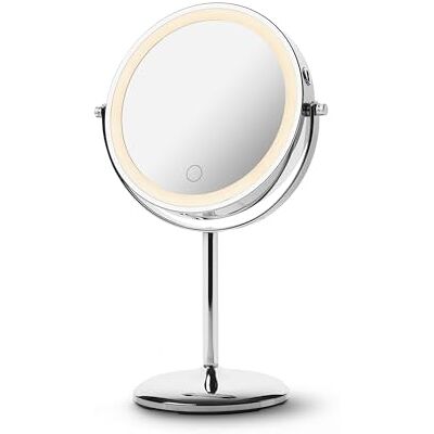 Medisana CM 844 LED Makeup Mirror, Tri-Colour Dimmable 7X Magnification Vanity Mirror with Touch Sensor, Battery Operated, Rechargeable USB-C, Memory Function Medisana CM 844 LED Makeup Mirror, Tri-Colour Dimmable 7X Magnification Vanity Mirror with Touch Sensor, Battery Operated, Rechargeable USB-C, Memory Function