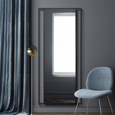 MirrorOutlet The Fenestra Black Modern Modern Leaner and Wall Mirror 71" X 31" (180CM X 80CM) Silver Mirror Glass with Black Metal Frame with Feature Edge. Landscape or Portrait. MirrorOutlet The Fenestra Black Modern Modern Leaner and Wall Mirror 71" X 31" (180CM X 80CM) Silver Mirror Glass with Black Metal Frame with Feature Edge. Landscape or Portrait.