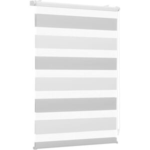 Sekey Klemmfix Double Roller Blind, No Drilling Required, Two-Tone Double Roller Blind, 85 cm Wide, Duo Roller Blind, Sun Protection, 85 x 130 cm, White and Light Grey Sekey Klemmfix Double Roller Blind, No Drilling Required, Two-Tone Double Roller Blind, 85 cm Wide, Duo Roller Blind, Sun Protection, 85 x 130 cm, White and Light Grey