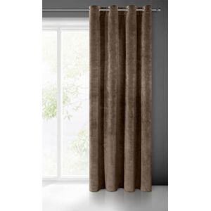 Eurofirany VILLA Soft Plain Opaque Velvet Curtain with Eyelets 1 Unit, Fluffy Panel Drape Classic Glamour Elegant Living Room, Bedroom, 290 g/m2, W55 x L98, Brown Eurofirany VILLA Soft Plain Opaque Velvet Curtain with Eyelets 1 Unit, Fluffy Panel Drape Classic Glamour Elegant Living Room, Bedroom, 290 g/m2, W55 x L98, Brown