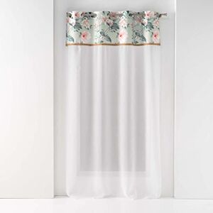 Douceur d'Intérieur , Eyelet Curtain 140 x 240 cm Sandblasted Top Printed and Jute Alissia Top Mint Douceur d'Intérieur , Eyelet Curtain 140 x 240 cm Sandblasted Top Printed and Jute Alissia Top Mint