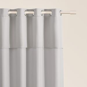 ROOM99 Curtain with Silver Eyelets Mia 140 x 260 cm Width x Height Sliding Curtains Modern Curtain Living Room Bedroom Light Grey 1 Piece ROOM99 Curtain with Silver Eyelets Mia 140 x 260 cm Width x Height Sliding Curtains Modern Curtain Living Room Bedroom Light Grey 1 Piece