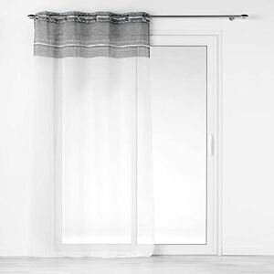 Douceur d'Intérieur , Aloria Top Sandblasted Linen Look Woven Eyelet Curtains 140 x 280 cm Douceur d'Intérieur , Aloria Top Sandblasted Linen Look Woven Eyelet Curtains 140 x 280 cm