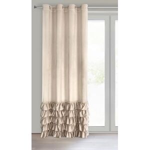 Eurofirany Carli Velvet Curtain with Ruffles, Velvet Curtain with Eyelets, Opaque Blackout Curtain for Living Room, Bedroom, 140 x 250 cm, Beige Eurofirany Carli Velvet Curtain with Ruffles, Velvet Curtain with Eyelets, Opaque Blackout Curtain for Living Room, Bedroom, 140 x 250 cm, Beige