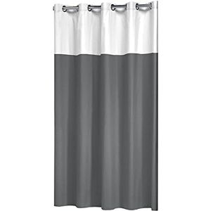 Sealskin Double Shower Curtain, Polyester, Cotton, Grey, 180 x 200 cm Sealskin Double Shower Curtain, Polyester, Cotton, Grey, 180 x 200 cm