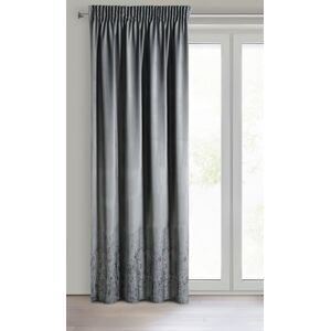 Eurofirany MIRELA Velvet Curtain, Velvet Curtain with Ruffle Tape, 1 Piece, Golden Pattern, Blackout, Glamour, Elegant Curtain for Living Room, Bedroom, 140 x 270 cm, Dark Grey Eurofirany MIRELA Velvet Curtain, Velvet Curtain with Ruffle Tape, 1 Piece, Golden Pattern, Blackout, Glamour, Elegant Curtain for Living Room, Bedroom, 140 x 270 cm, Dark Grey