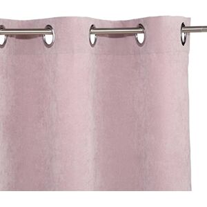 ATMOSPHERA CREATEUR D'INTERIEUR HomeMaison Lightweight Polyester Curtain with Eyelets 260 x 140 cm Suede Look Pink ATMOSPHERA CREATEUR D'INTERIEUR HomeMaison Lightweight Polyester Curtain with Eyelets 260 x 140 cm Suede Look Pink