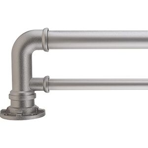 Decopolitan 1" Industrial Double Curtain Rod Set, 36 to 72 Inches, Antique Silver Decopolitan 1" Industrial Double Curtain Rod Set, 36 to 72 Inches, Antique Silver