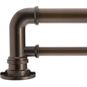 Decopolitan 1" Industrial Double Curtain Rod Set, 18 to 36 Inches, Dark Bronze Decopolitan 1" Industrial Double Curtain Rod Set, 18 to 36 Inches, Dark Bronze
